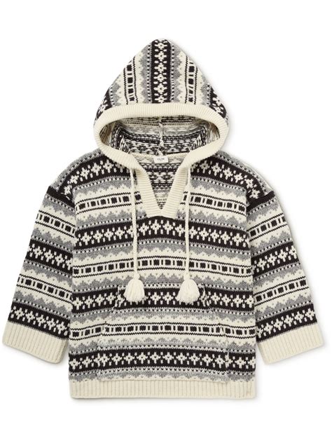 celine baja hoodie|CELINE HOMME Baja Fair Isle Shetland Wool Hoodie .